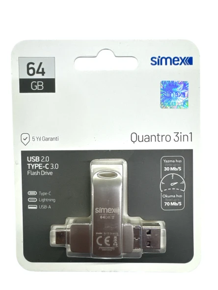 Samsung Uyumlu Type C Flash Bellek Uyumlu 64 Gb Otg Usb Type C Flash Bellek Disk Pc Uyumlu ürün görseli 1