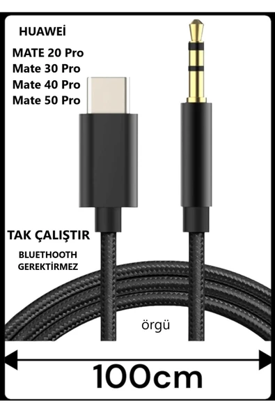 Huawei Mate 20 Pro Mate 30 40 50 Pro Aux Kablo Type C Aux Kablo Dac Çipli örgü Tak Çalıştır ürün görseli 1