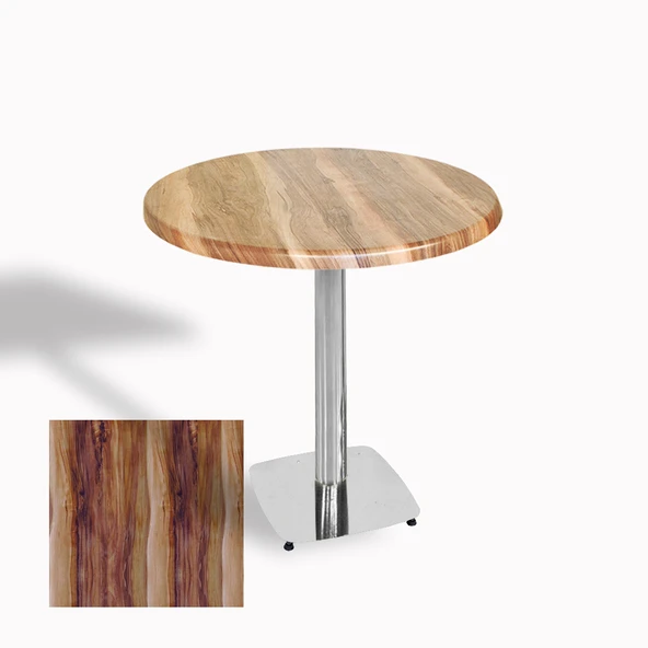 Tokyo Yuvarlak Masa (Kromnikel) Çap 60cm - (Werzalit, Wermodin ve Allzalit Tabla) - Indiana Wood ürün görseli 1