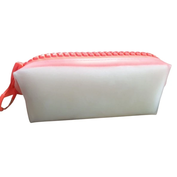 Unicus Big Zip Şeffaf Clean Kalemkutu XL UNCS-978-Turuncu ürün görseli 1