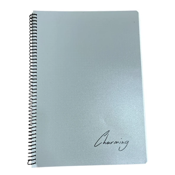 Tokaç A4 Pp Kapak Spiralli 120 Yaprak Defter Kareli Tok-220-Gri ürün görseli 1