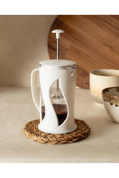 Madame Coco Beyaz Berthe French Press 500 ml 500 cc Plastik ürün görseli 1