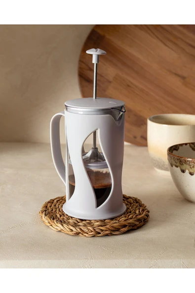 Madame Coco Berthe French Press - Soft Gri - 500 ml 500 cc Cam ürün görseli 1