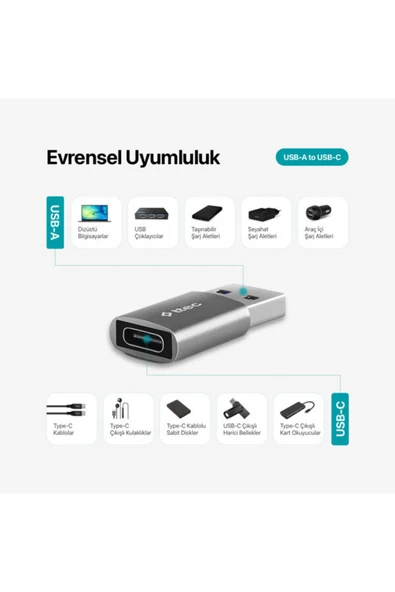 USB-A 3.0 – Type-C OTG Dönüştürücü Adaptör - Resim 6