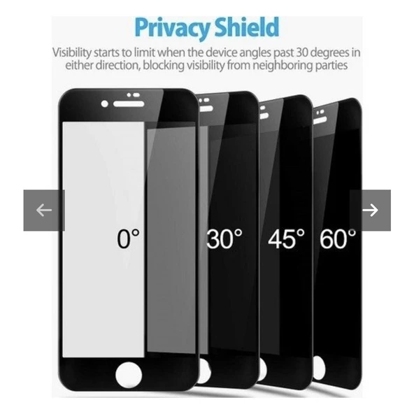 Apple iphone 6s Plus Mat Hayalet Ekran Gizli Privacy Tam Kaplayan Kırılmaz Seramik Ekran Koruyucu Siyah ürün görseli 1