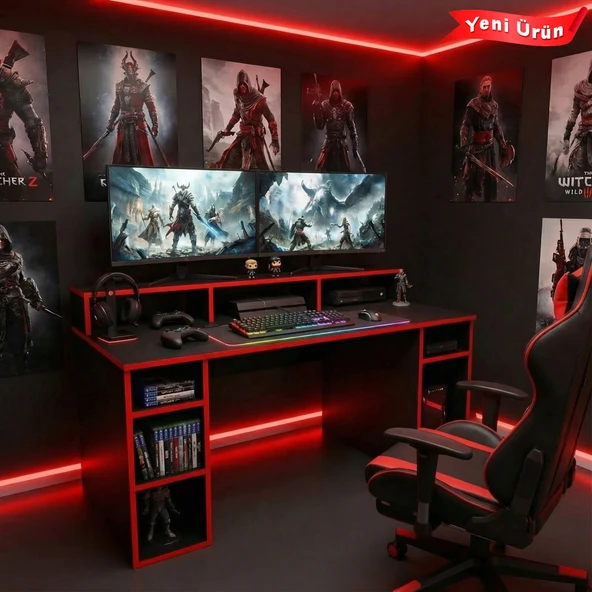ARENA OYUNCU MASASI RGB IŞIKLI LEDLİ UZAKTAN KUMANDALI ürün görseli 1
