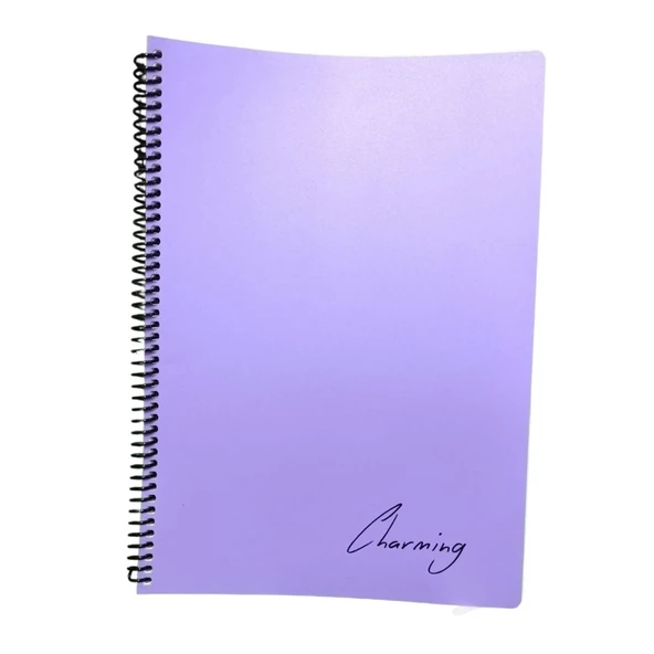 Tokaç A4 Pp Kapak Spiralli 120 Yaprak Defter Kareli Tok-220-Mor ürün görseli 1