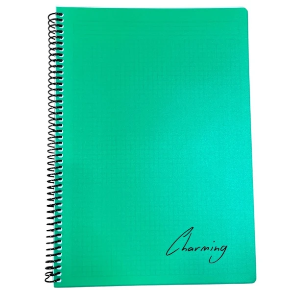 Tokaç A4 Pp Kapak Spiralli 120 Yaprak Defter Kareli Tok-220-Yeşil ürün görseli 1