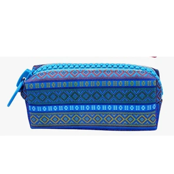 Unicus Big Zip Etnik Desen Kalemkutu UNCS-976-Mavi ürün görseli 1