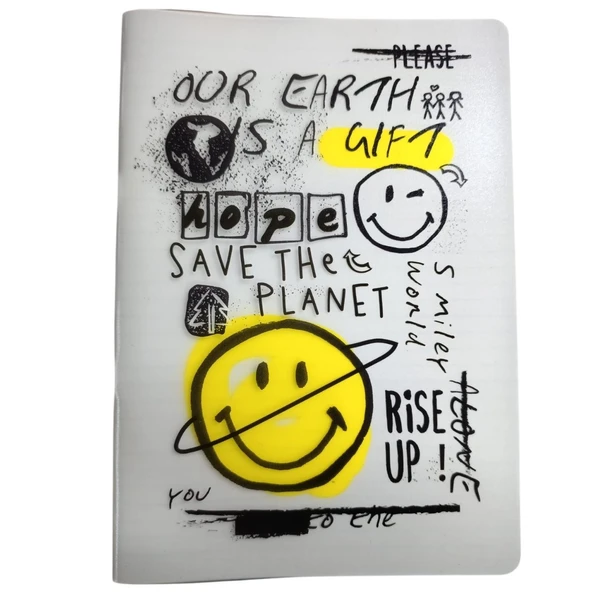 My Note Smiley 40 Yp Çizgili Defter Smiley6020-Ç-Gri Sarı ürün görseli 1