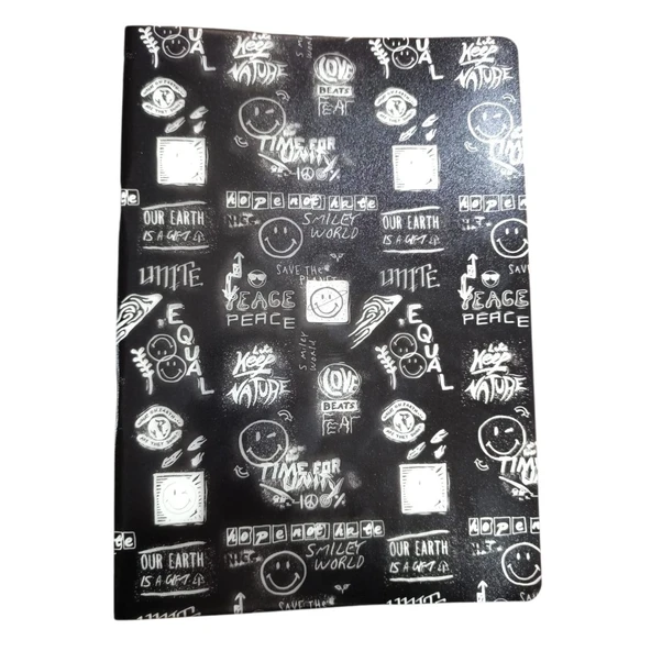 My Note Smiley 40 Yp Çizgili Defter Smiley6020-Ç-Siyah Beyaz ürün görseli 1