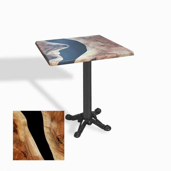 Çipa Döküm Ayak Kare Masa 70x70 cm - (Werzalit, Wermodin ve Allzalit Tabla) - Epoxy ürün görseli 1