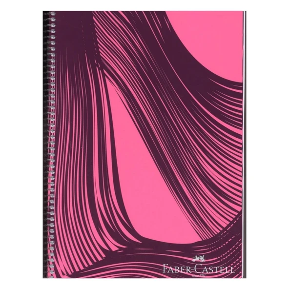 Faber Castell PP Kapak Waves Spiralli 120 Yp Çizgili-Pembe ürün görseli 1