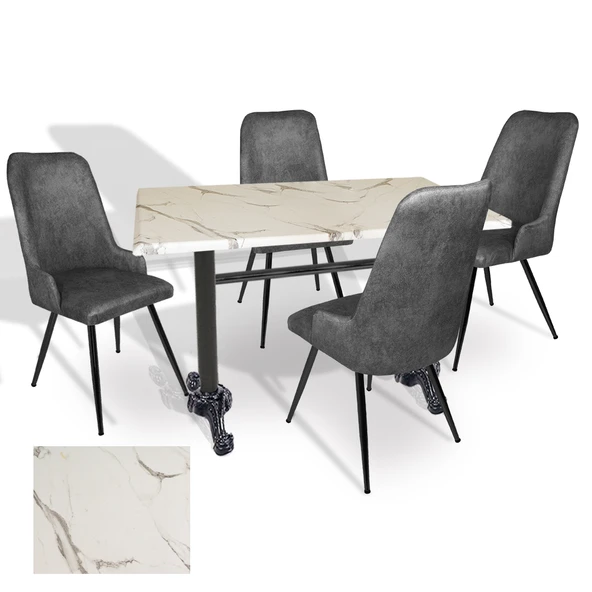 Çipa - Çırağan Mutfak Masa Takımı - 70x120 (Werzalit, Wermodin ve Allzalit Tabla) - Afyon Mermer - Füme) ürün görseli 1