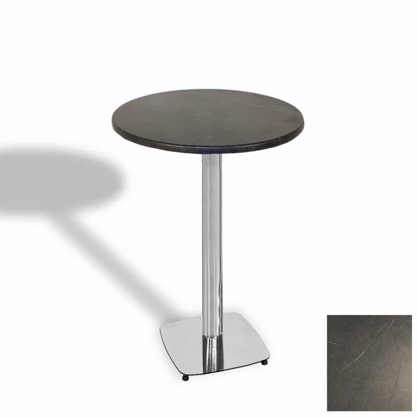 Bistro Masa Tokyo Kromnikel - (Werzalit, Wermodin ve Allzalit Tabla 60 cm çap) - Grey Marble ürün görseli 1