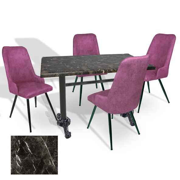 Çipa - Çırağan Mutfak Masa Takımı - 70x120 (Werzalit, Wermodin ve Allzalit Tabla) - (Teramo - Mor) ürün görseli 1
