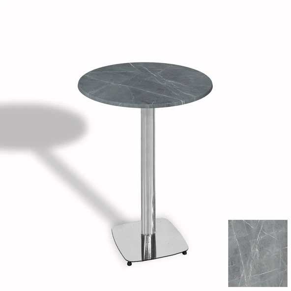 Bistro Masa Tokyo Kromnikel - (Werzalit, Wermodin ve Allzalit Tabla 70 cm çap) - Light Temperado ürün görseli 1