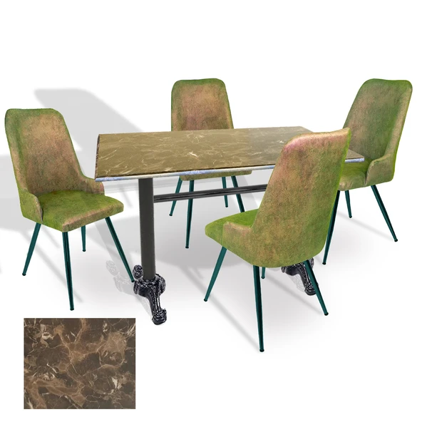 Çipa - Çırağan Mutfak Masa Takımı - 70x120 (Werzalit, Wermodin ve Allzalit Tabla) - (Karacabey Mermer - Kapiçino) ürün görseli 1