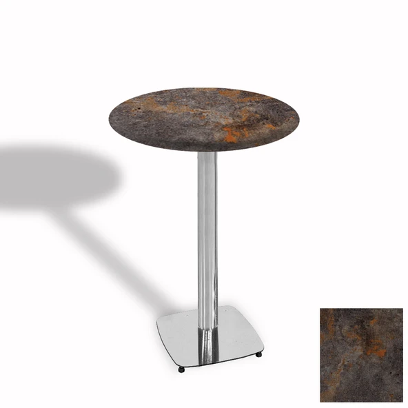 Bistro Masa Tokyo Kromnikel - (Werzalit, Wermodin ve Allzalit Tabla 70 cm çap) - Metalic Oxid 3 ürün görseli 1