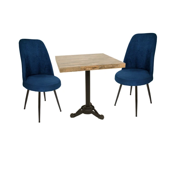 Çipa Laminat Kare - Saray 2li Masa Takımı - Lacivert ürün görseli 1