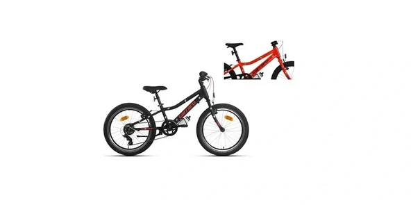 CARRARO RED EAGLE ERKEK ÇOCUK BİSİKLETİ 230H 6 VİTES V 20 JANT KIRMIZI SİYAH ürün görseli 1