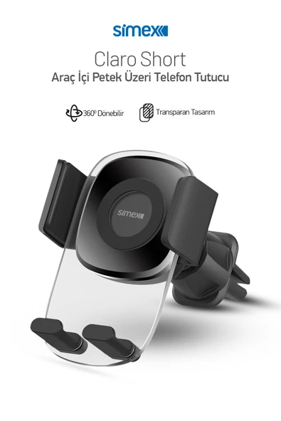 Araç içi Petege Takmali Nano Cam Gövdeli Sıkıştırmalı Telefon Tutucu Claro Short ürün görseli 1