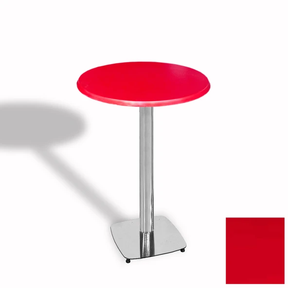 Bistro Masa Tokyo Kromnikel - (Werzalit, Wermodin ve Allzalit Tabla 60 cm çap) - Kırmızı ürün görseli 1