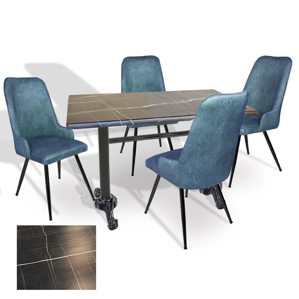 Çipa - Çırağan Mutfak Masa Takımı - 80x120 (Werzalit, Wermodin ve Allzalit Tabla) - (Palazzo - Mavi) ürün görseli 1
