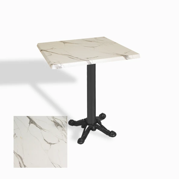 Çipa Döküm Ayak Kare Masa 80X80 cm - (Werzalit, Wermodin ve Allzalit Tabla) - Afyon Mermer ürün görseli 1