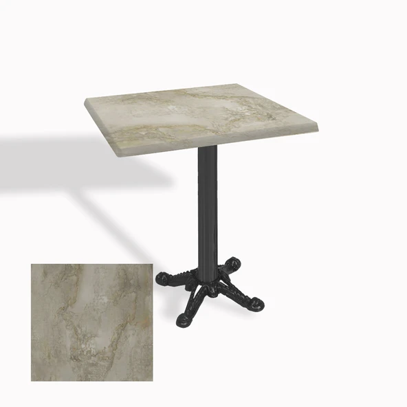 Çipa Döküm Ayak Kare Masa 80X80 cm - (Werzalit, Wermodin ve Allzalit Tabla) - Irony ürün görseli 1