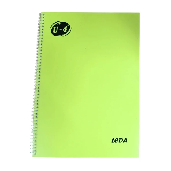 U-4 A4 PP KP Spiralli 40 Yp Çizgili Defter-Fosfor Yeşil ürün görseli 1