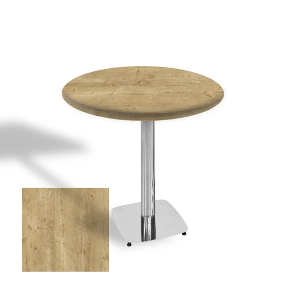 Tokyo Yuvarlak Masa (Kromnikel) Çap 80cm - (Werzalit, Wermodin ve Allzalit Tabla) - Avalon Pine ürün görseli 1