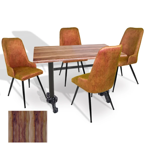 Çipa - Çırağan Mutfak Masa Takımı - 80x120 (Werzalit, Wermodin ve Allzalit Tabla) - (Indiana Wood - Kiremit) ürün görseli 1