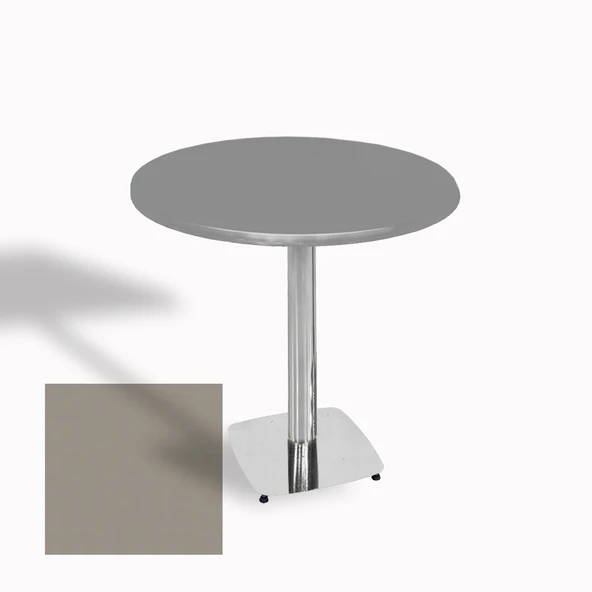 Tokyo Yuvarlak Masa (Kromnikel) Çap 90cm - (Werzalit, Wermodin ve Allzalit Tabla) - Koyu Gri ürün görseli 1