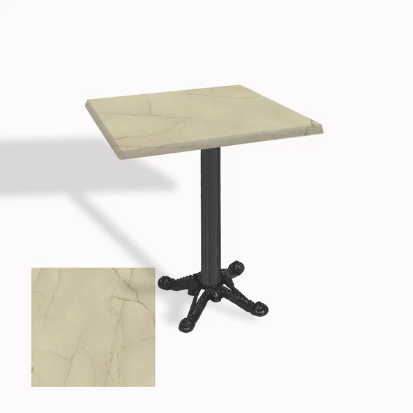 Çipa Döküm Ayak Kare Masa 60x60 cm - (Werzalit, Wermodin ve Allzalit Tabla) - Golden Marble ürün görseli 1