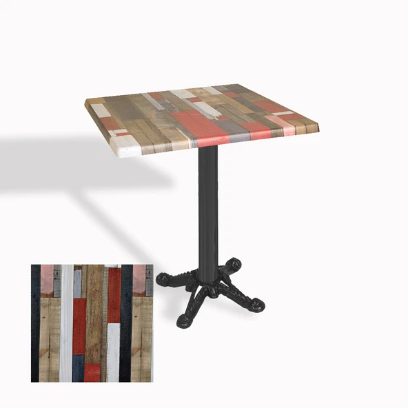 Çipa Döküm Ayak Kare Masa 70x70 cm - (Werzalit, Wermodin ve Allzalit Tabla) - Redwood ürün görseli 1