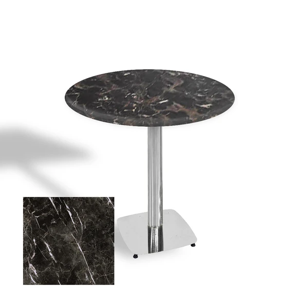 Tokyo Yuvarlak Masa (Kromnikel) Çap 70cm - (Werzalit, Wermodin ve Allzalit Tabla) - Teramo ürün görseli 1