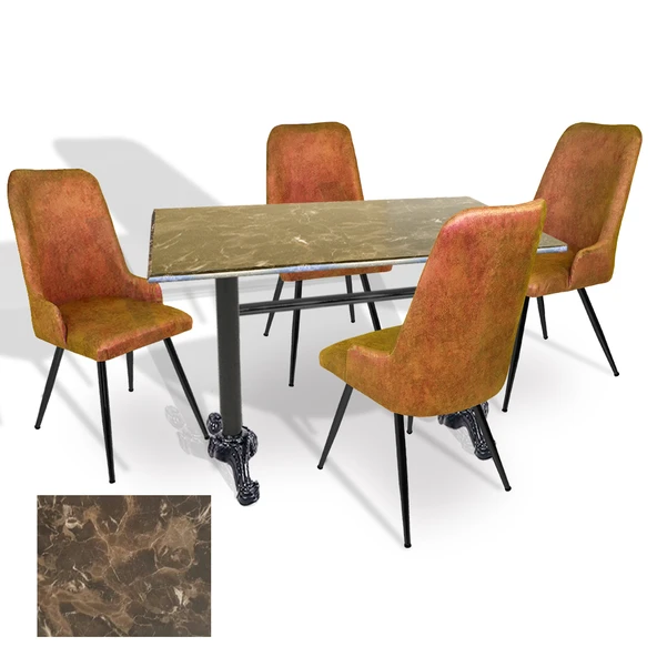 Çipa - Çırağan Mutfak Masa Takımı - 80x120 (Werzalit, Wermodin ve Allzalit Tabla) - (Rustic Dark - Kiremit) ürün görseli 1
