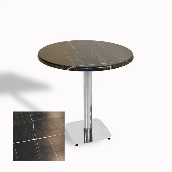 Tokyo Yuvarlak Masa (Kromnikel) Çap 70cm - (Werzalit, Wermodin ve Allzalit Tabla) - Palazzo ürün görseli 1