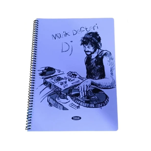 Tokaç A4 Müzik Defteri Spiralli PP Kapak 40 Yp-Mor DJ ürün görseli 1