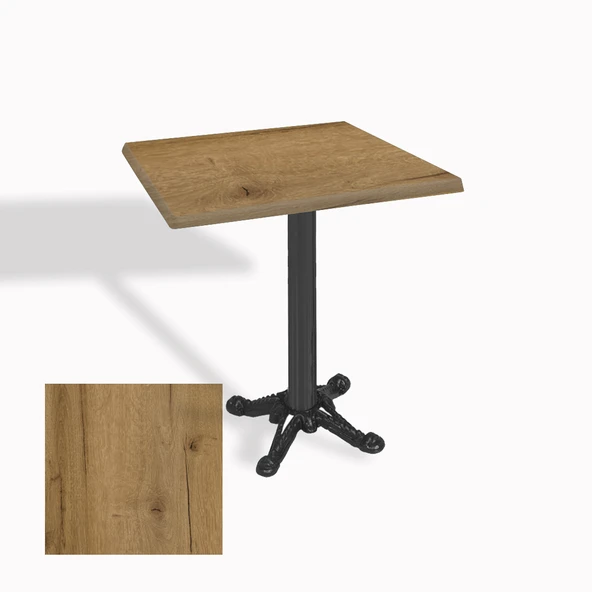 Çipa Döküm Ayak Kare Masa 70x70 cm - (Werzalit, Wermodin ve Allzalit Tabla) - Canyon Palace Oak ürün görseli 1