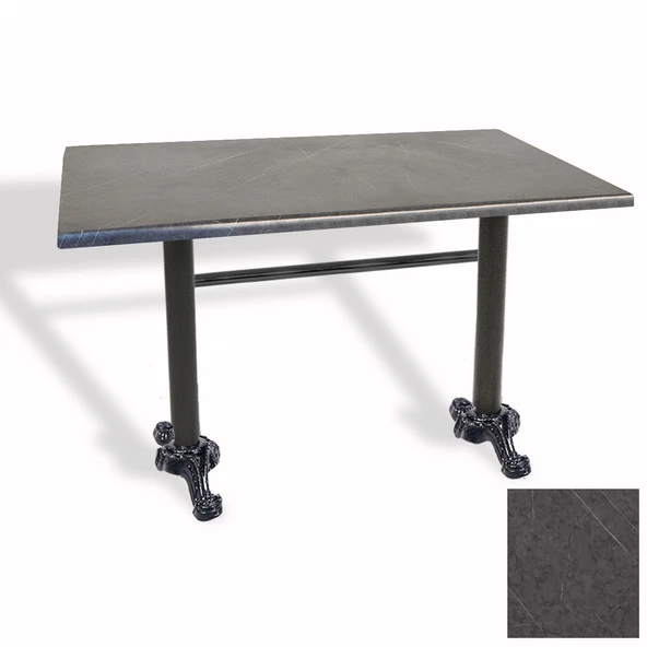Çipa Döküm Ayak Masa 80x140 cm - (Werzalit, Wermodin ve Allzalit Tabla) - Grey Marble ürün görseli 1