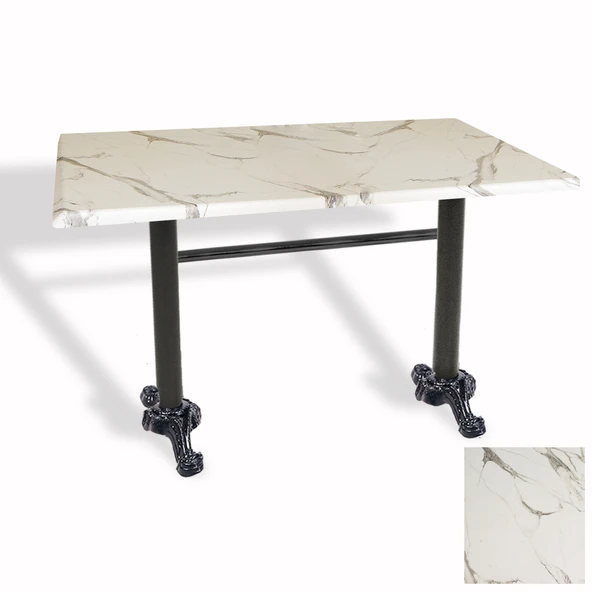 Çipa Döküm Ayak Masa 80x140 cm - (Werzalit, Wermodin ve Allzalit Tabla) - Afyon Mermer ürün görseli 1