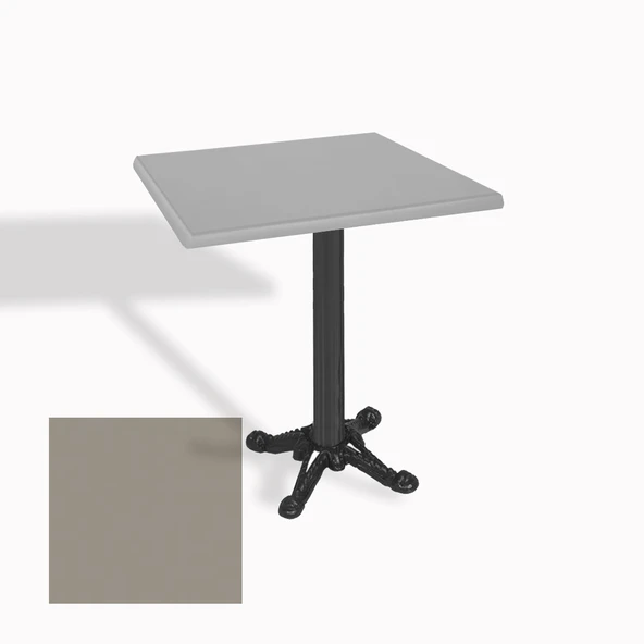 Çipa Döküm Ayak Kare Masa 70x70 cm - (Werzalit, Wermodin ve Allzalit Tabla) - Koyu Gri ürün görseli 1