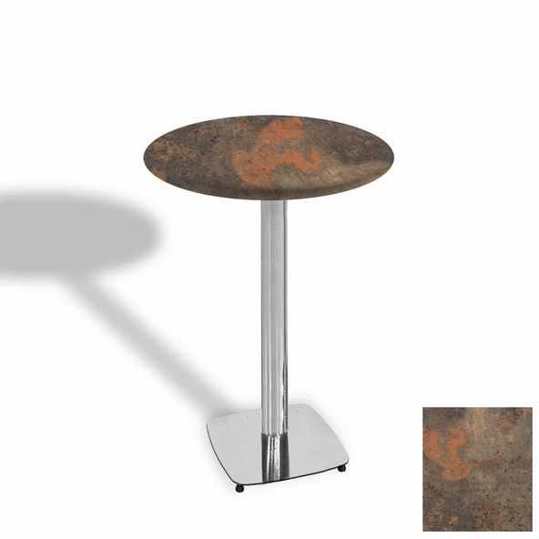Bistro Masa Tokyo Kromnikel - (Werzalit, Wermodin ve Allzalit Tabla 60 cm çap) - Metalic Oxid 1 ürün görseli 1