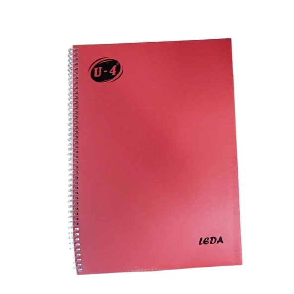 U-4 A4 PP KP Spiralli 40 Yp Çizgili Defter-Kırmızı ürün görseli 1