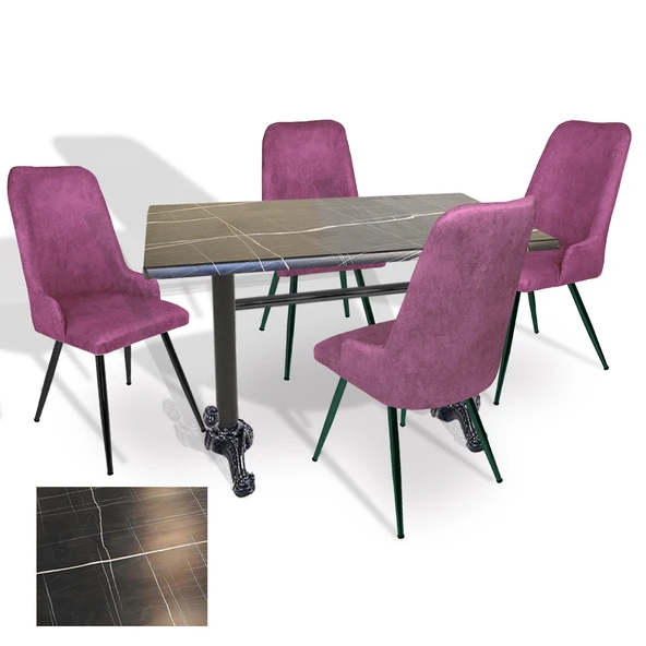 Çipa - Çırağan Mutfak Masa Takımı - 80x120 (Werzalit, Wermodin ve Allzalit Tabla) - (Palazzo - Mor) ürün görseli 1