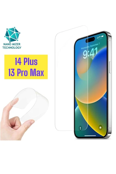 Iphone 14 Plus/13 Pro Max Ekran Koruyucu NanoGlass Kabarcıksız Şeffaf Ekran Koruyucu ürün görseli 1