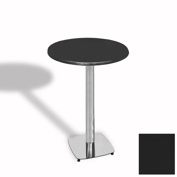 Bistro Masa Tokyo Kromnikel - (Werzalit, Wermodin ve Allzalit Tabla 60 cm çap) - Siyah ürün görseli 1