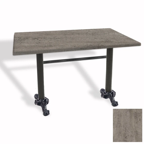 Çipa Döküm Ayak Masa 70x120 cm - (Werzalit, Wermodin ve Allzalit Tabla) - Kahve Oxid ürün görseli 1